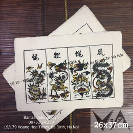 Tranh Đông Hồ Long Ly Quy Phượng